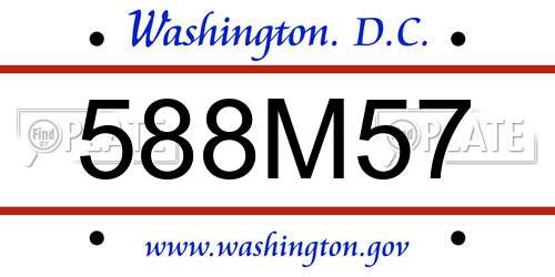 588M57 District Of Columbia License Plate