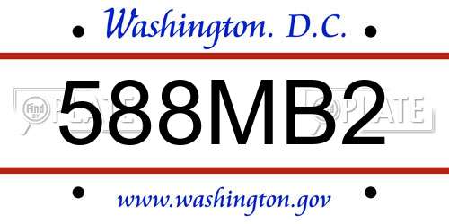 588MB2 District Of Columbia License Plate