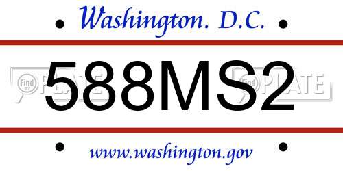 588MS2 District Of Columbia License Plate