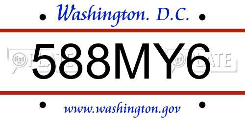 588MY6 District Of Columbia License Plate