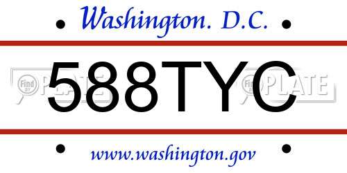 588TYC District Of Columbia License Plate
