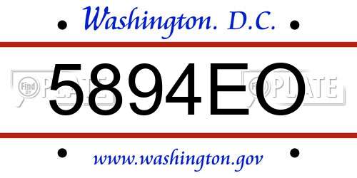 5894EO District Of Columbia License Plate