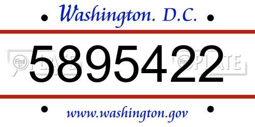 5895422 District Of Columbia License Plate