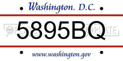 5895BQ District Of Columbia License Plate