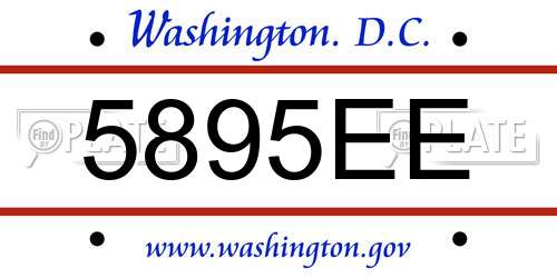 5895EE District Of Columbia License Plate