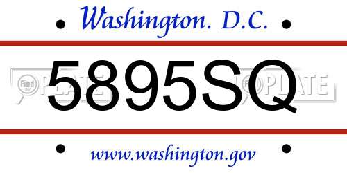 5895SQ District Of Columbia License Plate