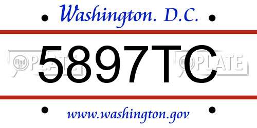5897TC District Of Columbia License Plate