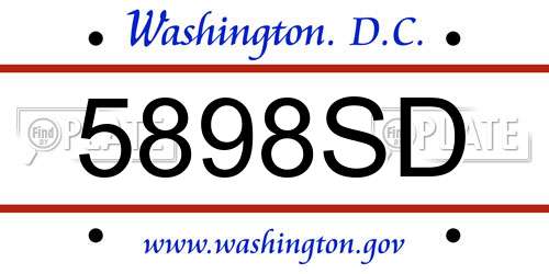 5898SD District Of Columbia License Plate