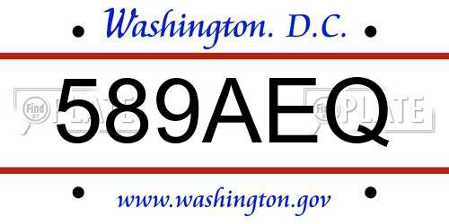589AEQ District Of Columbia License Plate