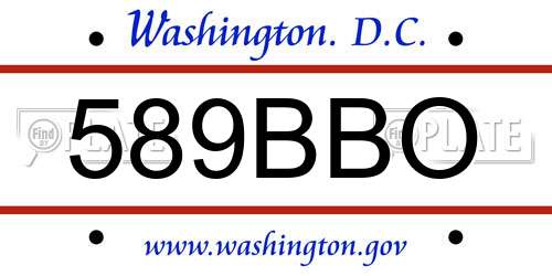 589BBO District Of Columbia License Plate
