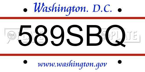 589SBQ District Of Columbia License Plate