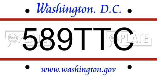 589TTC District Of Columbia License Plate