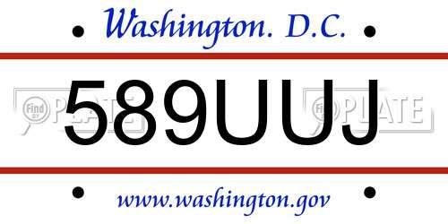 589UUJ District Of Columbia License Plate