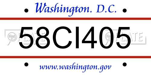 58CI405 District Of Columbia License Plate