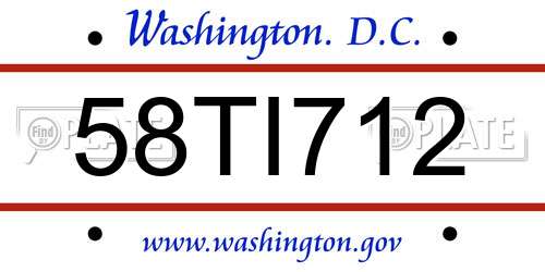 58TI712 District Of Columbia License Plate