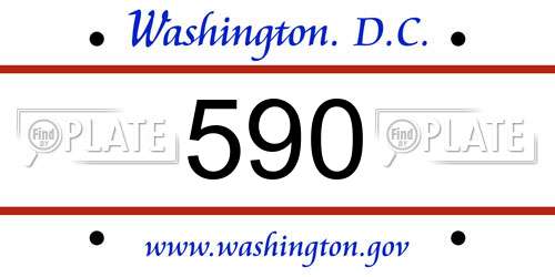 590 District Of Columbia License Plate