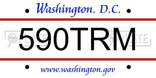 590TRM District Of Columbia License Plate