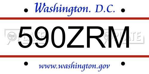590ZRM District Of Columbia License Plate