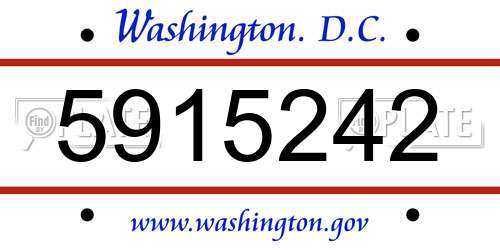 5915242 District Of Columbia License Plate