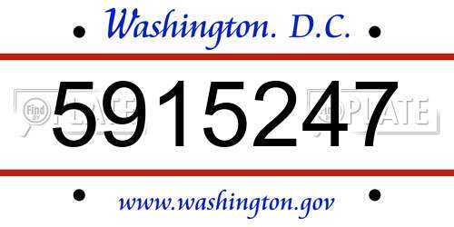 5915247 District Of Columbia License Plate