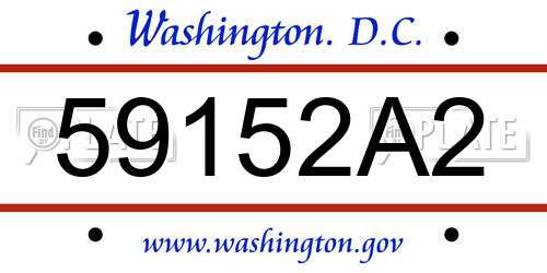 59152A2 District Of Columbia License Plate
