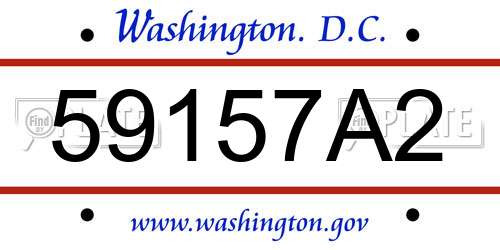 59157A2 District Of Columbia License Plate