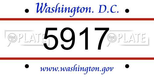 5917 District Of Columbia License Plate