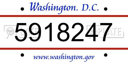 5918247 District Of Columbia License Plate