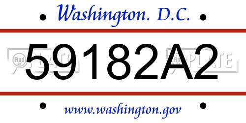 59182A2 District Of Columbia License Plate