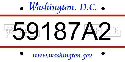 59187A2 District Of Columbia License Plate