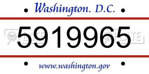 5919965 District Of Columbia License Plate