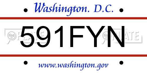 591FYN District Of Columbia License Plate