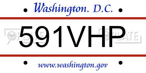 591VHP District Of Columbia License Plate