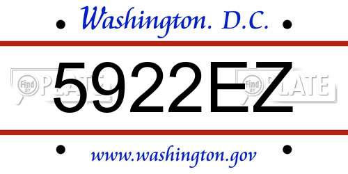 5922EZ District Of Columbia License Plate