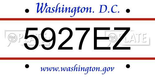5927EZ District Of Columbia License Plate