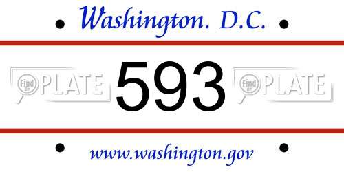 593 District Of Columbia License Plate