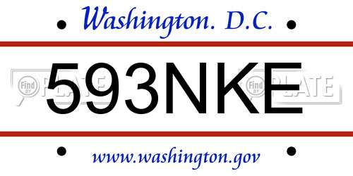 593NKE District Of Columbia License Plate
