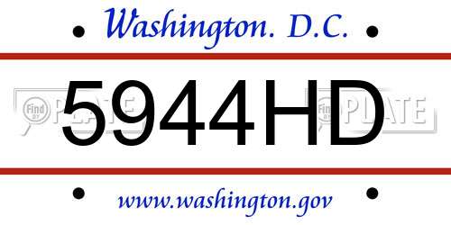 5944HD District Of Columbia License Plate