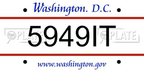 5949IT District Of Columbia License Plate
