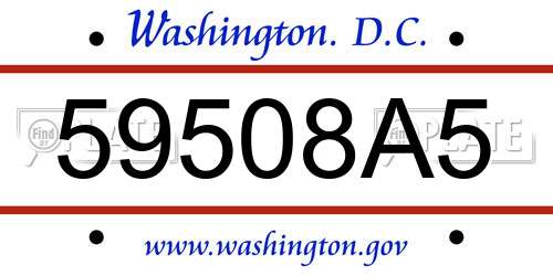 59508A5 District Of Columbia License Plate