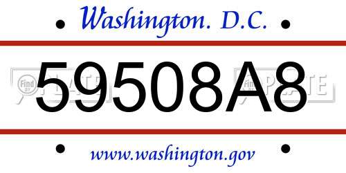 59508A8 District Of Columbia License Plate