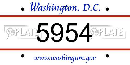5954 District Of Columbia License Plate