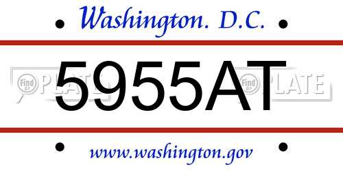 5955AT District Of Columbia License Plate