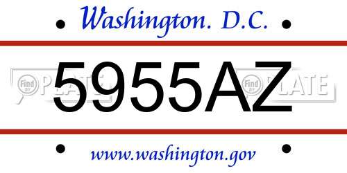 5955AZ District Of Columbia License Plate