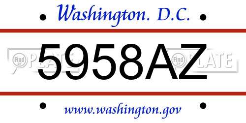 5958AZ District Of Columbia License Plate