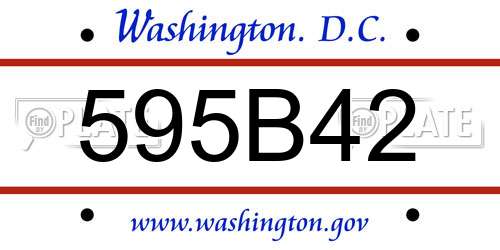 595B42 District Of Columbia License Plate