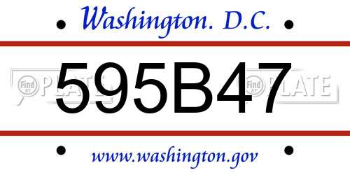 595B47 District Of Columbia License Plate