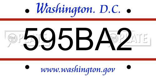 595BA2 District Of Columbia License Plate