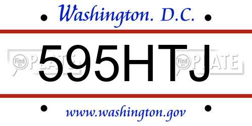 595HTJ District Of Columbia License Plate