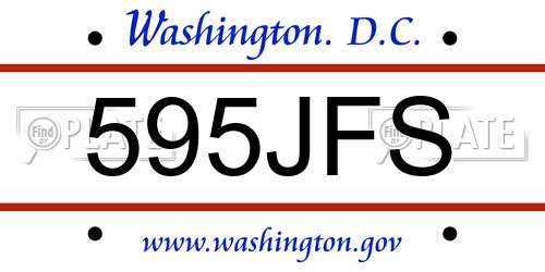 595JFS District Of Columbia License Plate